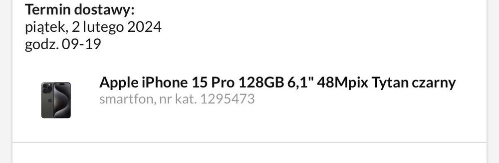 iPhone 15 pro Tytan czarny