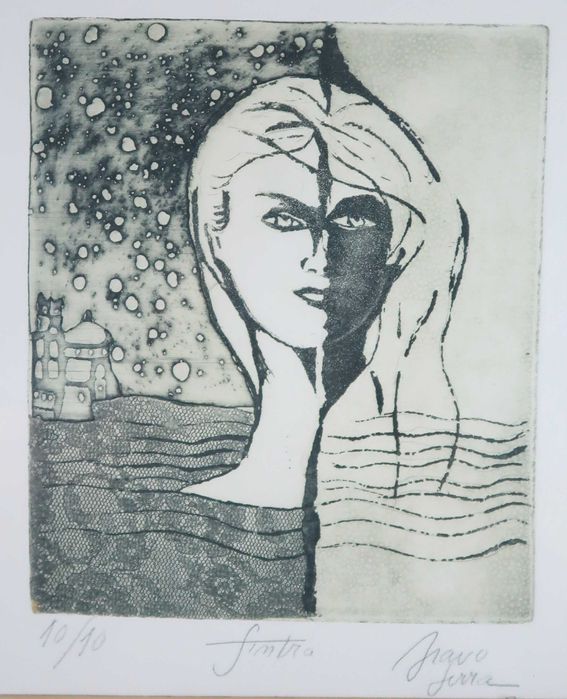Bravo Serra Serigrafia / Gravura Emoldurada - Sintra