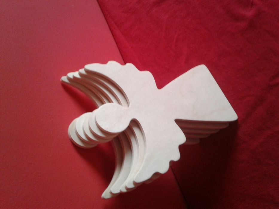 Anioł, aniołek, decoupage, drewno, dekoracja, ozdoba, zawieszka