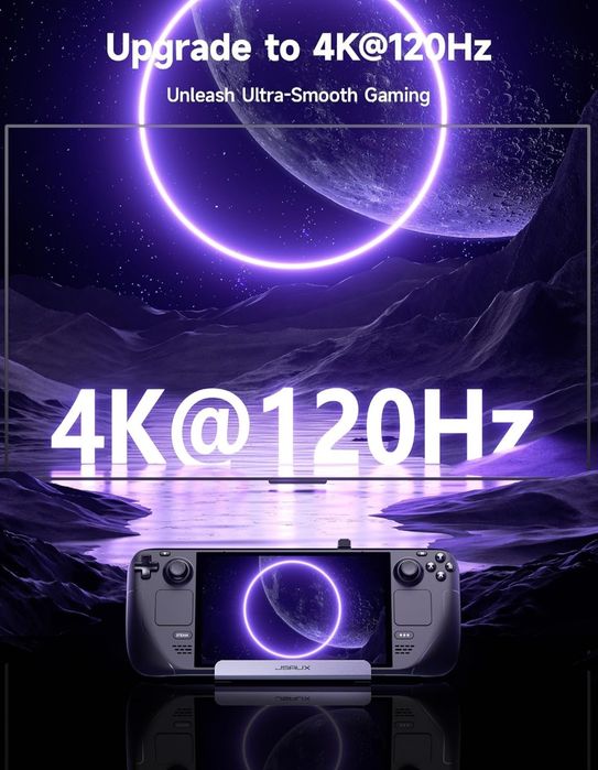 JSAUX Estação de acoplamento 6 em 1 rog ally / steam deck / oled / legion
