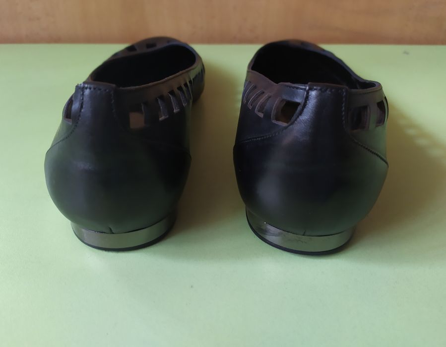Балетки, туфли черные, зауженные 39-40