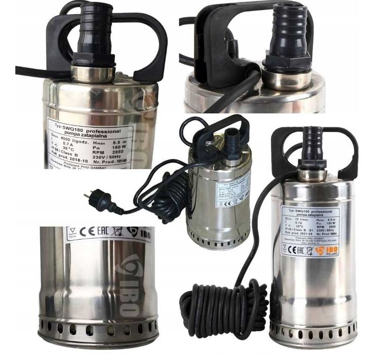 POMPA Zatapialna SWQ 180 IBO 70L/MIN Nowość 2021r. Energooszczędna!