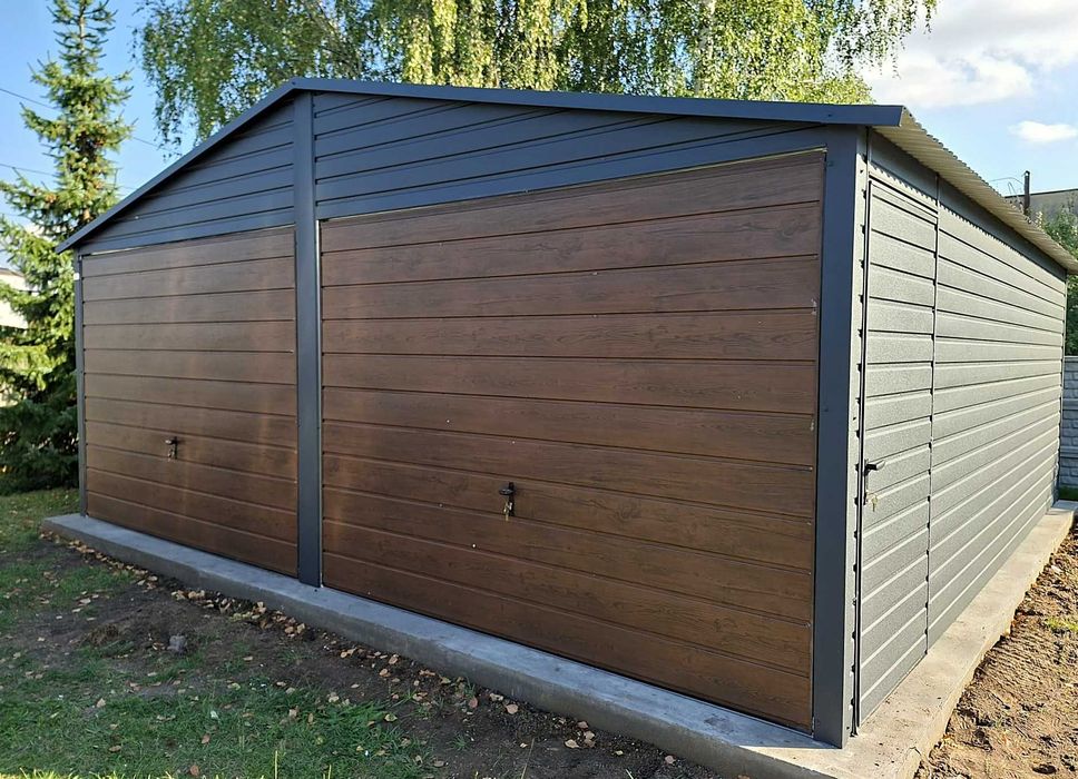 Garaż drewnopodobny 6x5 grafit, dwuspadowy, Różne wymiary, Producent