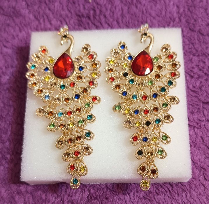 Kolczyki wiszące pawie