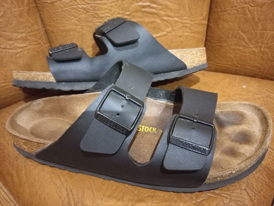 Кожаные шлепки сандалии BIRKENSTOCK