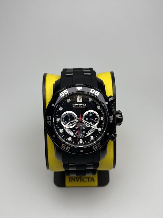 Invicta 37231, чоловічий чорний годинник інвікта, invicta chronograph