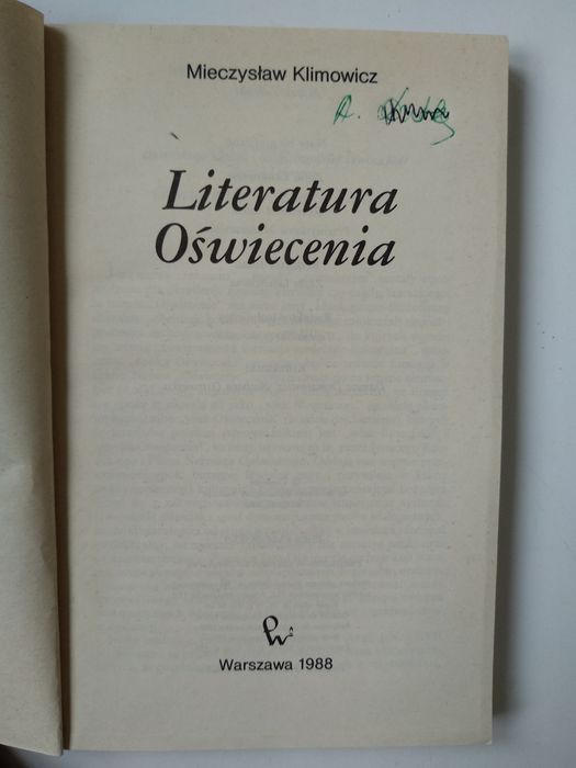 Literatura oświecenia - Mieczysław Klimowicz