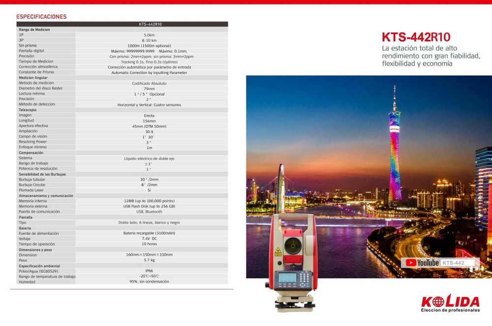 Estação Total Kolida KTS-442R10 – 1000m sem Prisma – Nova