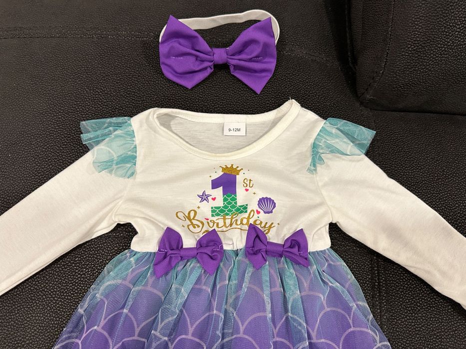 Vestido "1º Aniversário" + Fita Cabelo