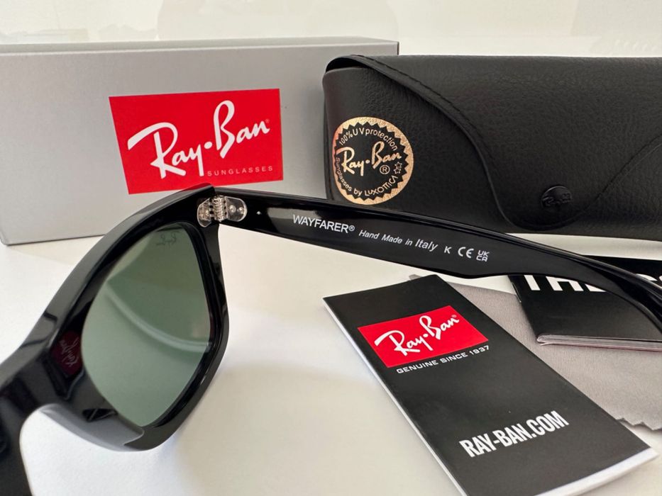 RayBan Original RB2140 Wayfarer Preto Verde G15 Novos