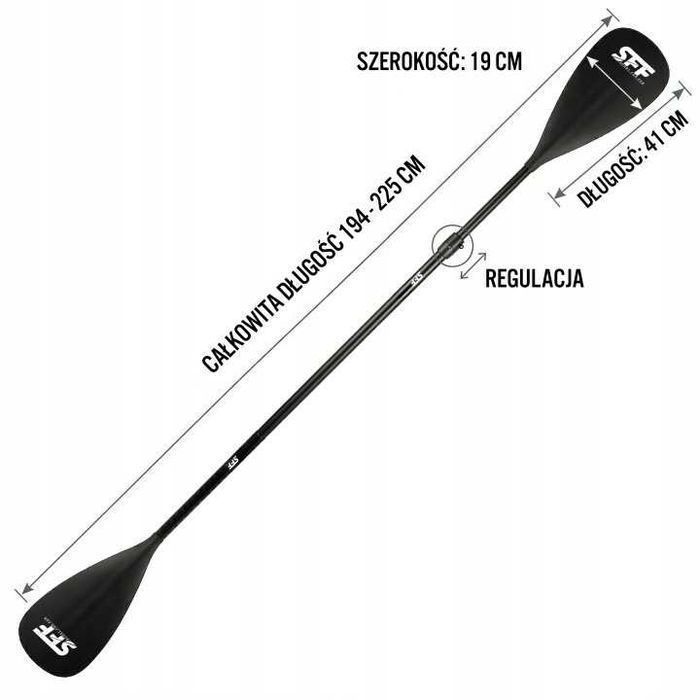 Składane Wiosło Do Deski Sup 2w1 Regulowane 4-częściowe 225cm Kajakowe