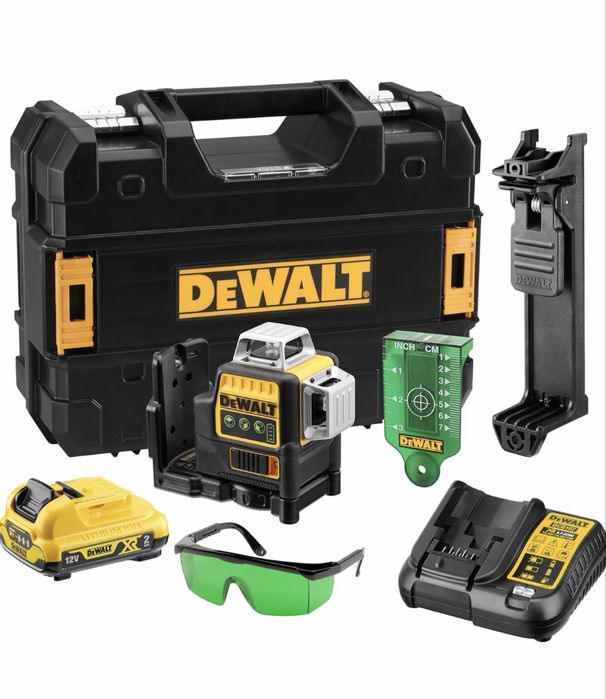 DEWALT Nível a Laser de Linha Cruzada Verde, 3x 360º com bateria 2Ah