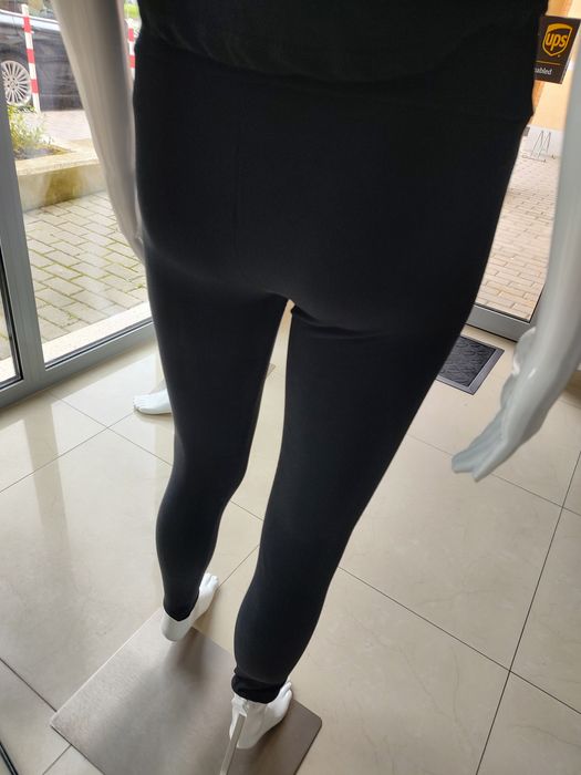 Legginsy bambusowe w prążek - czarny M/L