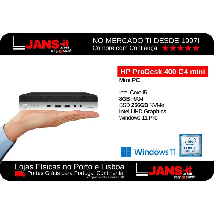 HP ProDesk 400 G4 Mini PC i5-8500T | 8GB | 256GB SSD | Windows 11 Pro64738600335235120