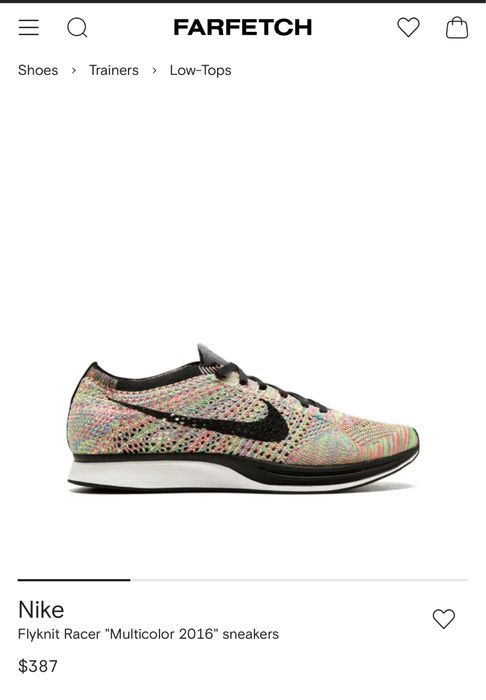 Nike Flyknit Racer Multicolor/Rainbow mens shoes