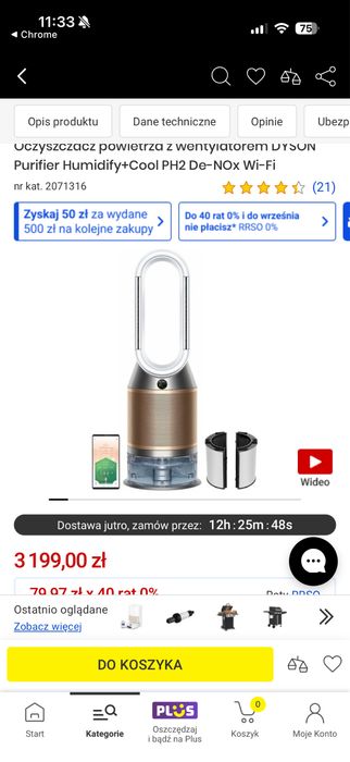 Oczyszczacz powietrza z wentylatorem DYSON Purifier Humidify+Cool PH04 Wi‑Fi
