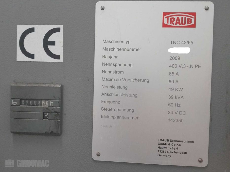 Tokarka CNC TRAUB TNC 65 DG z osią Y (2009)