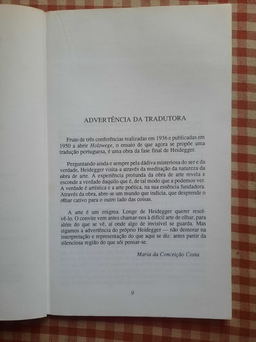 A Origem da Obra de Arte  de M. Heidegger