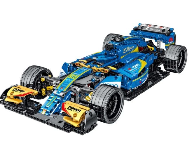 Samochód Wyścigowy Bolid Formuła 1 SF90  Niebieska klocki dla dzieci