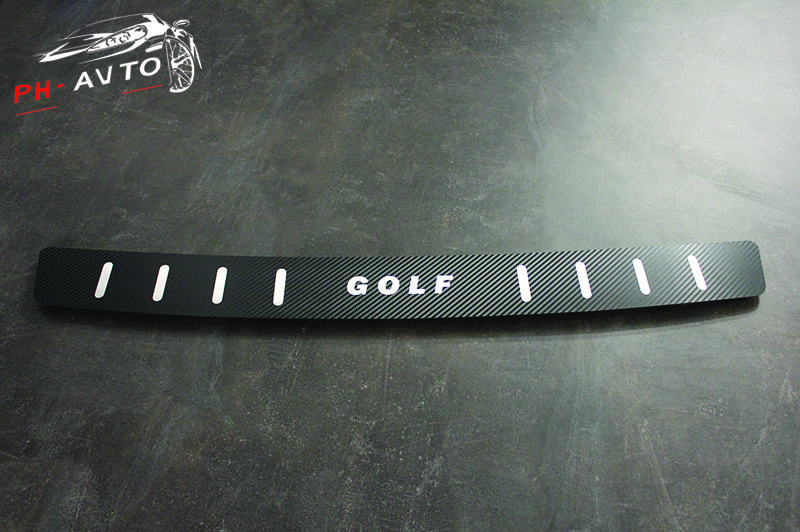 Накладка на бампер VW Golf 7 Combi Універсал Нержавійка + карбон
