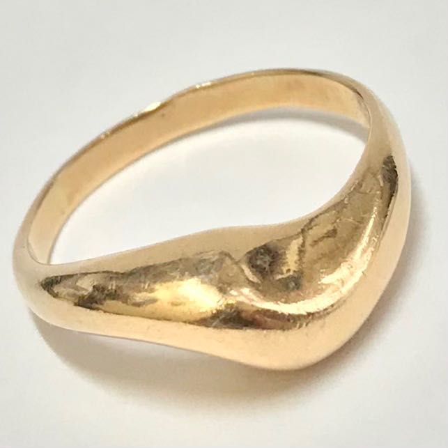 Złoty SYGNET damski z różowego ZŁOTA 585 14K cudowny KSZTAŁT r.12