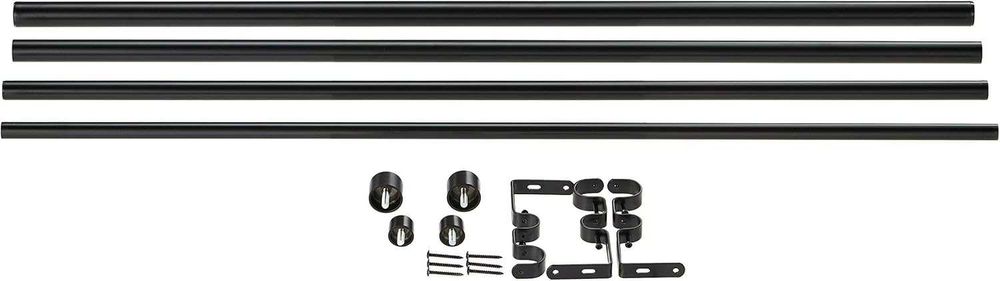 Karnisz podwójny Amazon Basics - 91,4 - 182,8 cm, czarny