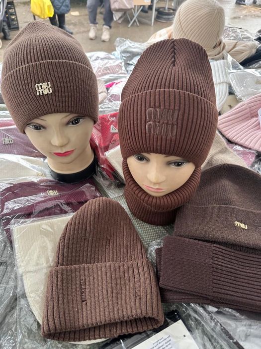 Шапки шіночі коричневі | ангори | фліс | бренд |