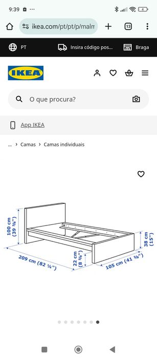 Cama IKEA 90x200 cm