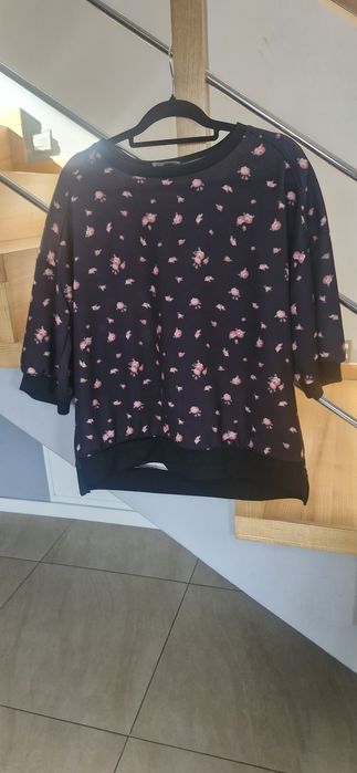 Bluza czarna w kwiatuszki L/XL