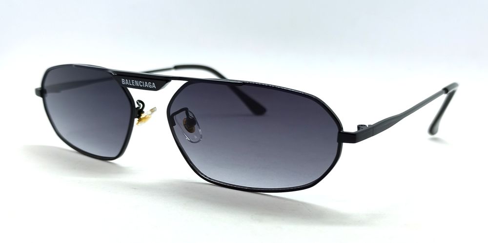 Balenciaga очки унисекс модные узкие серый градиент в черном металле