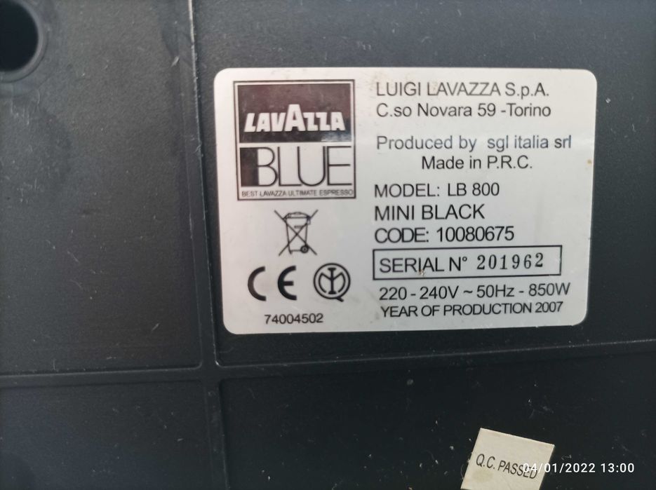 Maquina Café LAVAZZA - Mini Black
