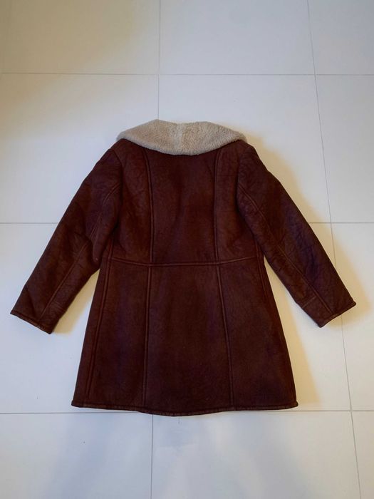 Kożuch długi brązowy stan idealny