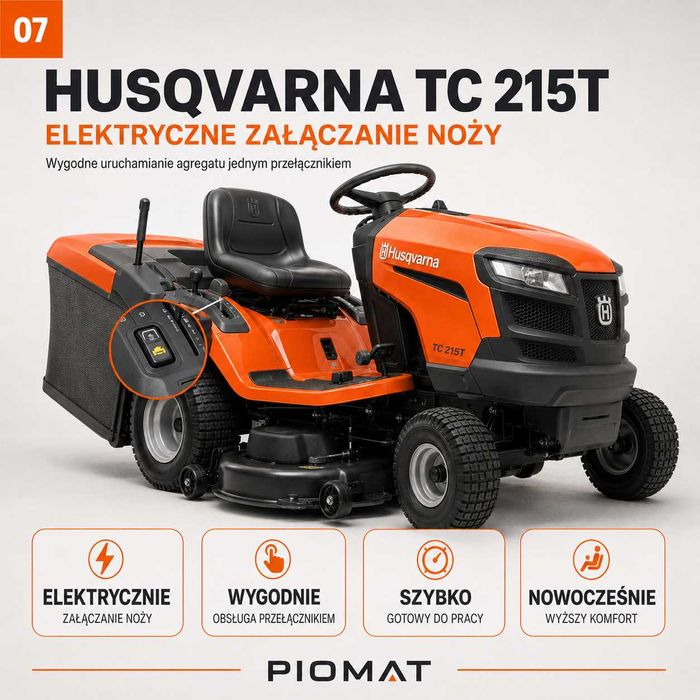Husqvarna TC 215T 2 cylindry kosz 300 l 2 lata gwarancji