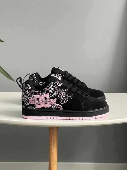 Жіночі Кросівки Dc Court Graffik Black Pink Дц Коурт Чорно-рожеві