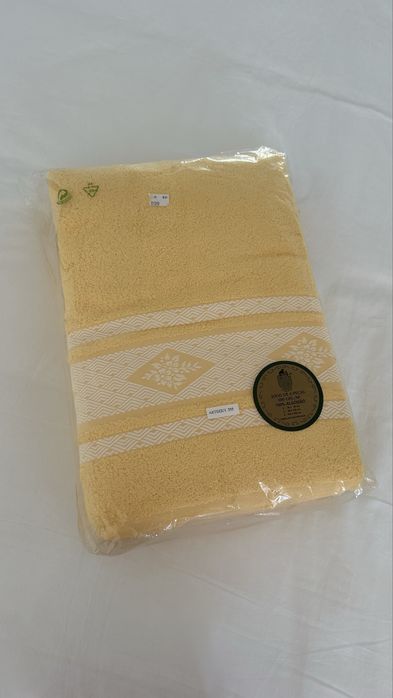Conjunto de toalhas 100% algodão cor amarelo