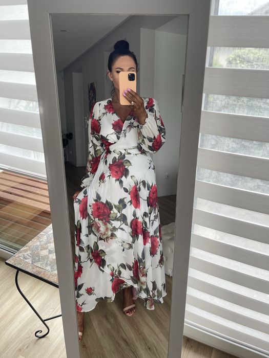 Piękna maxi długa sukienka w kwiaty XXL Loudress #pieknasukienka