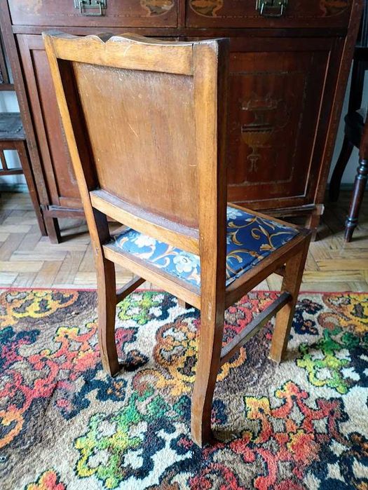 Cadeira madeira 1930 art déco com assento estofado para restauro