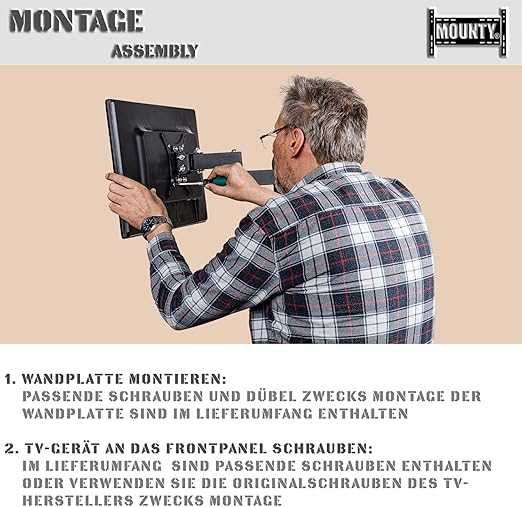 Uchwyt Ścienny do Telewizora Mounty – Obrotowy i Pochylny (do 37 cali)