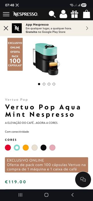 Nespresso Vertuo Pop Aqua Mint