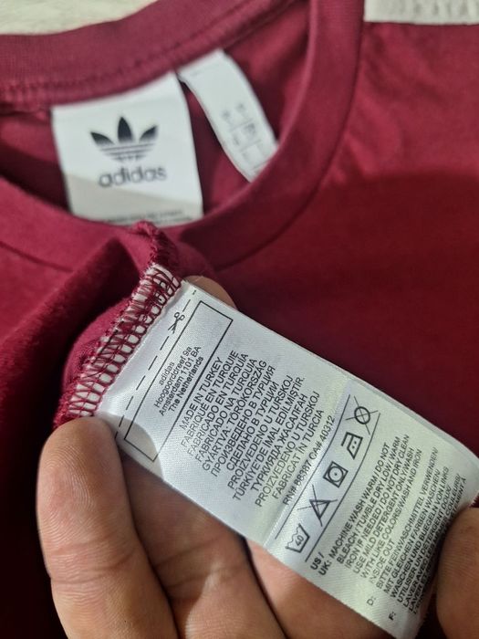 Чоловіча бордова футболка Adidas Originals S оригінал