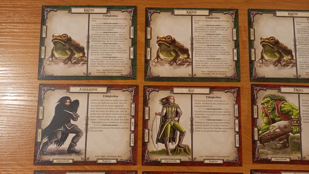 Talisman: Magia i Miecz - 14 kart poszukiwaczy i 4 karty ropuch DE