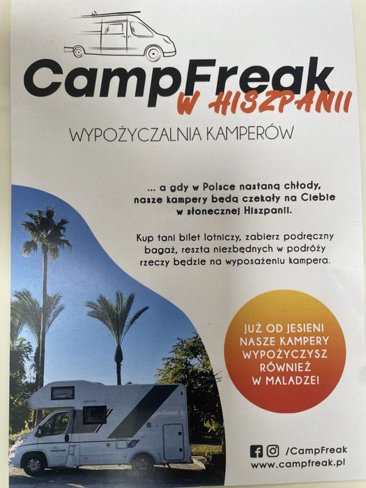 Wypożyczalnia kamperów wynajem Hiszpania Malaga