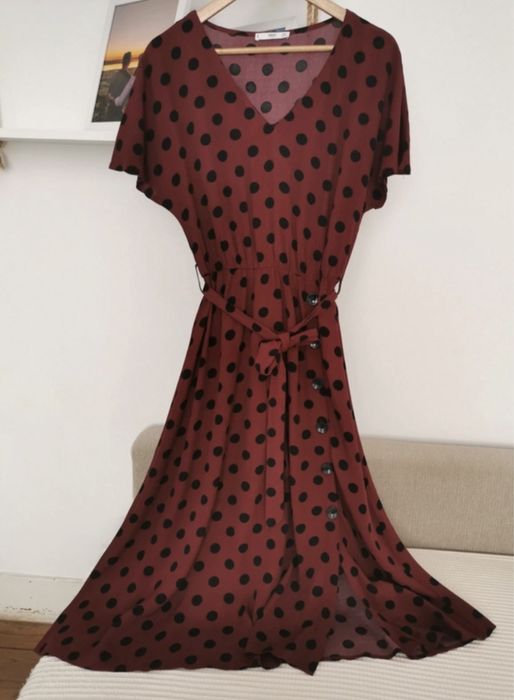 Vestido bordeaux Mango S