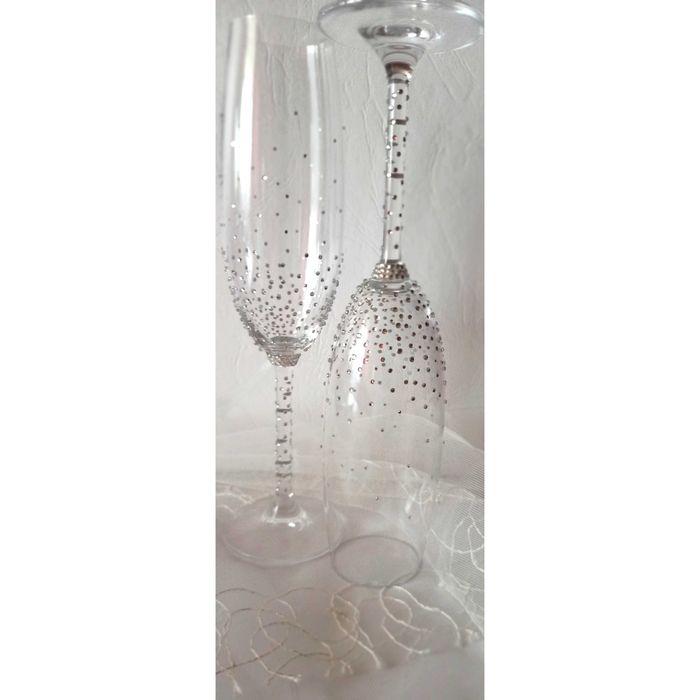 Шикарные свадебные бокалы, весільні келихи,  Бокалы в стразах Пишите