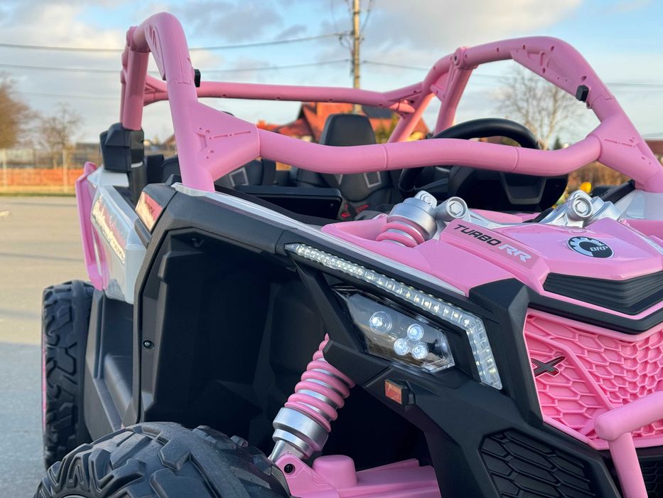 Różowe BUGGY auto CAN AM Maverick 800W 24V20Ah + DODATKOWY BIEG