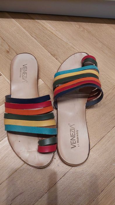 Klapki skórzane Venezia roz 40