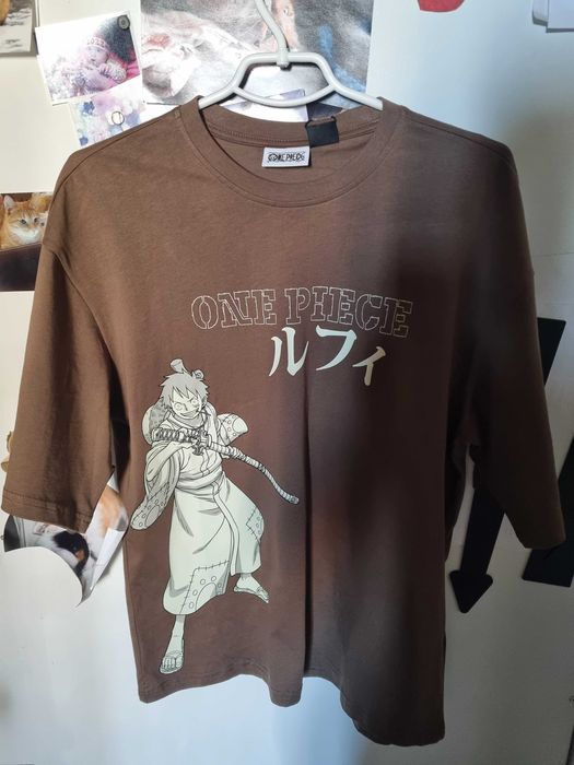 S футболка аниме one piece коричневая
