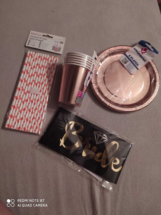 Zestaw imprezowy panieński różowe złoto