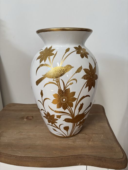 Wazon Villa Italia porcelanowy malowany złotem