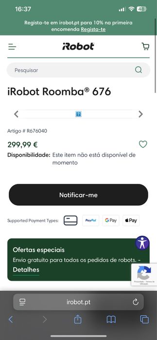 Robot Roomba 676